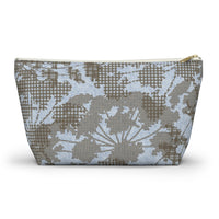 Floral Plaid Accessory Pouch w T-bottom in Aqua